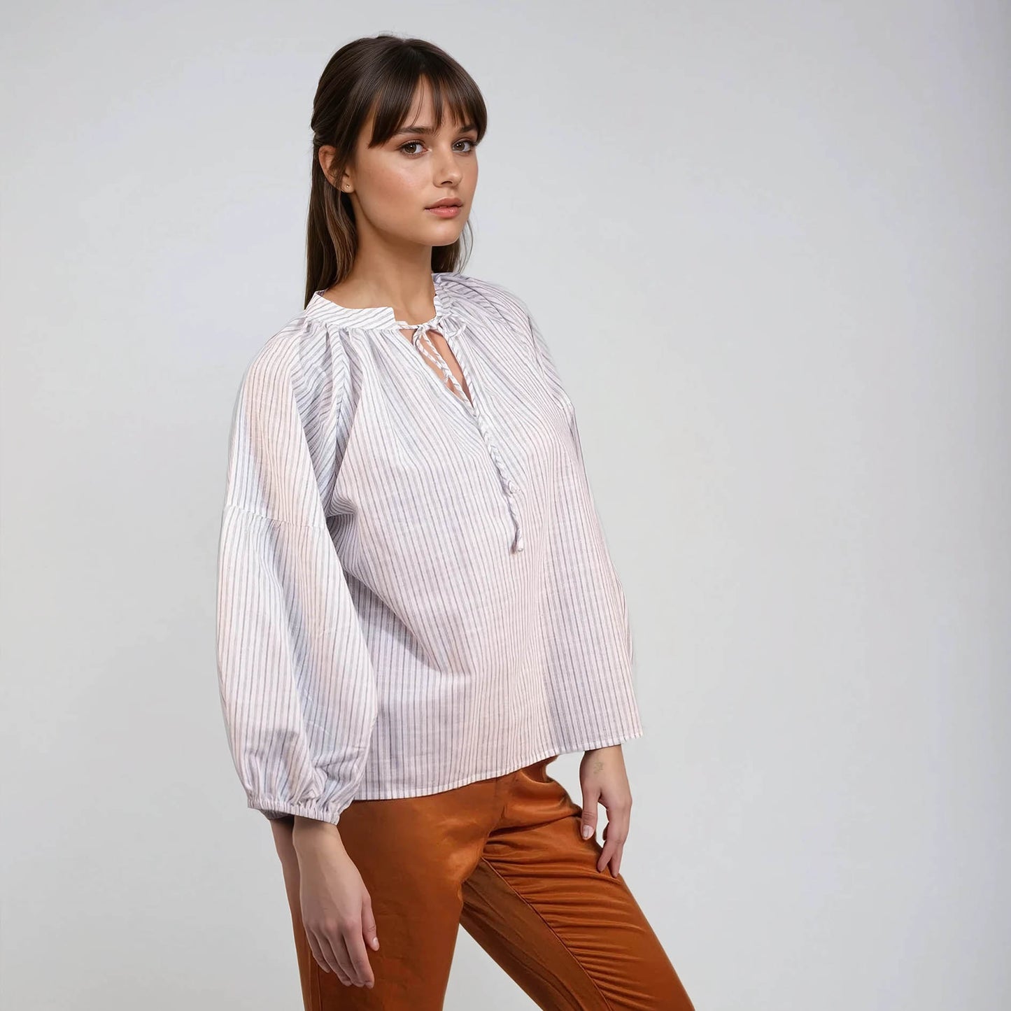 Blouse Bohème à rayures | Akola-3