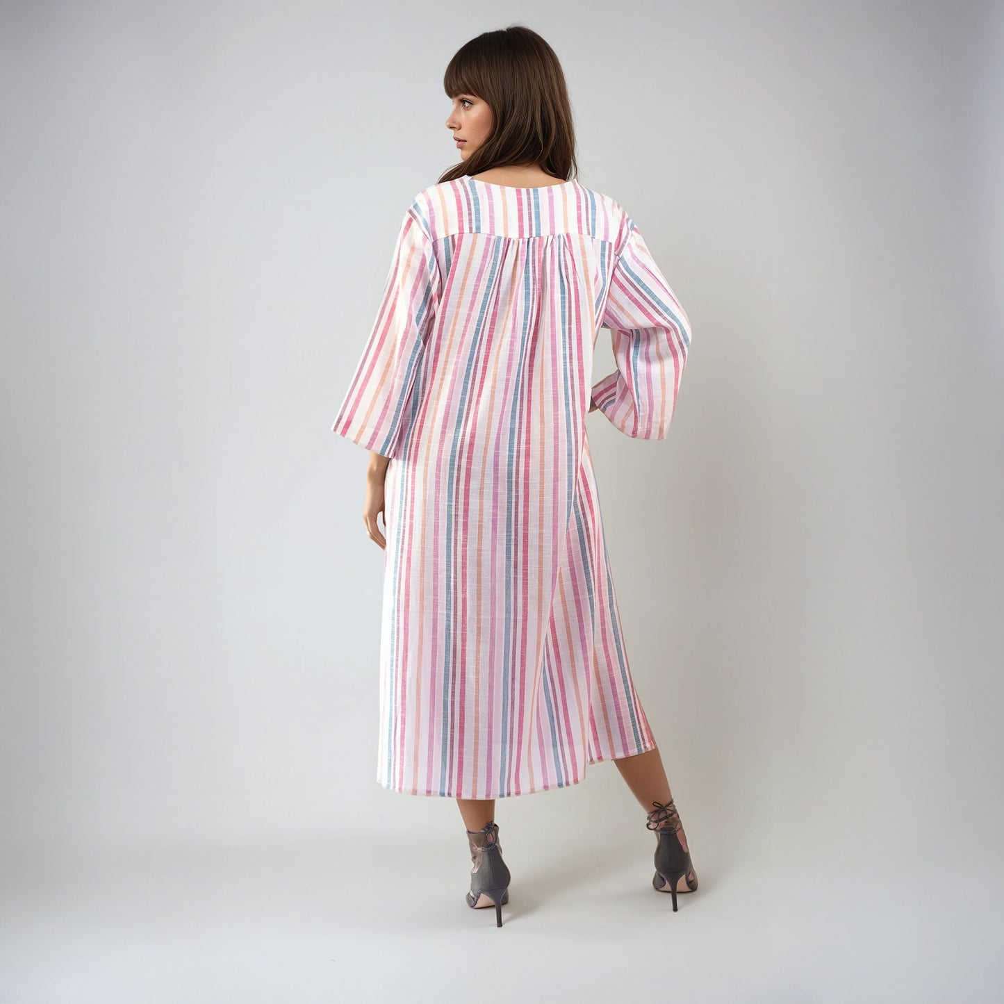 Robe ample à rayures multicolores | Akot