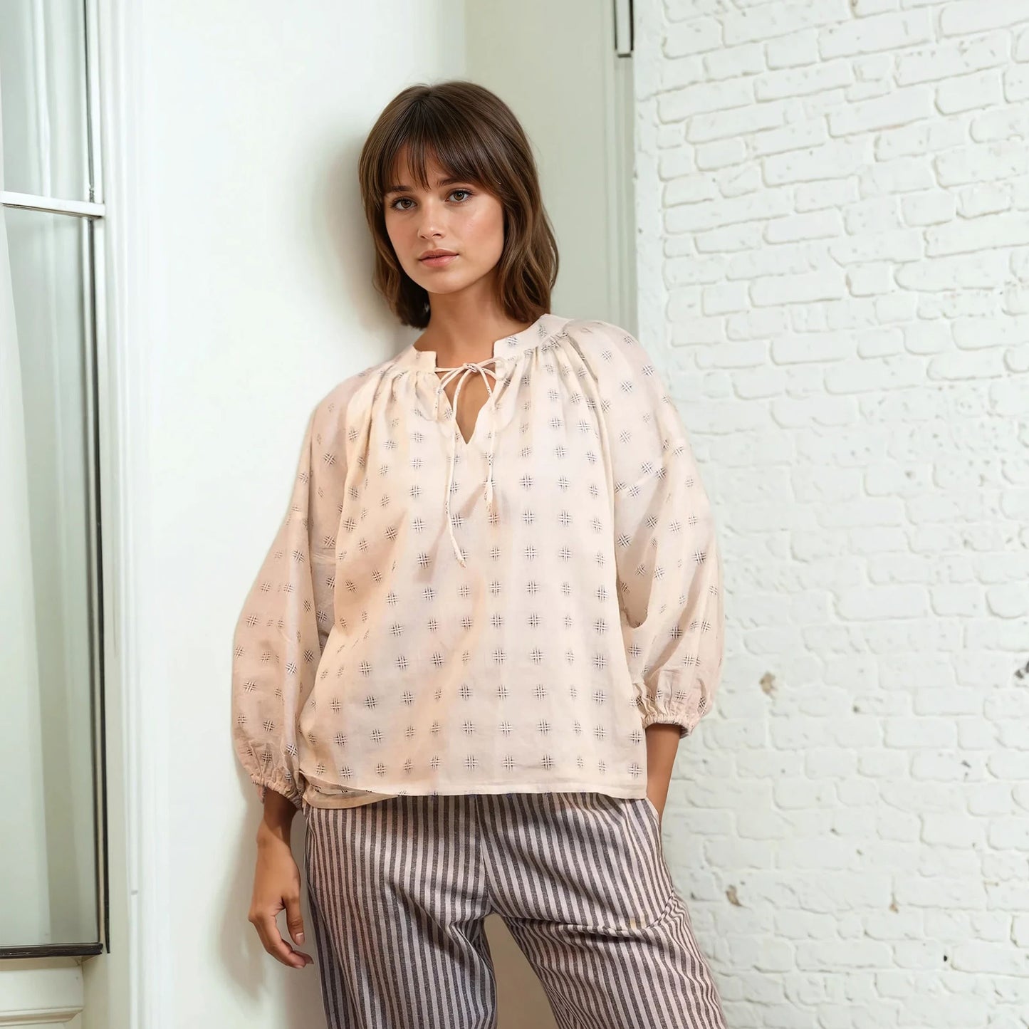 Blouse Bohème à motifs brodés | Arti-1