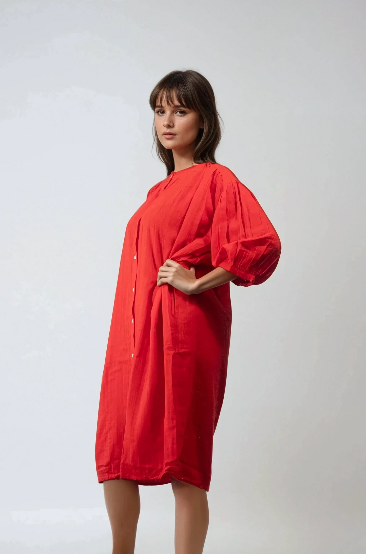 Robe Ample en Coton Rouge | Gali