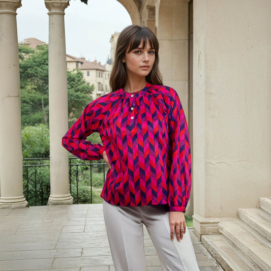 Blouse à motifs géométriques | Agart-1
