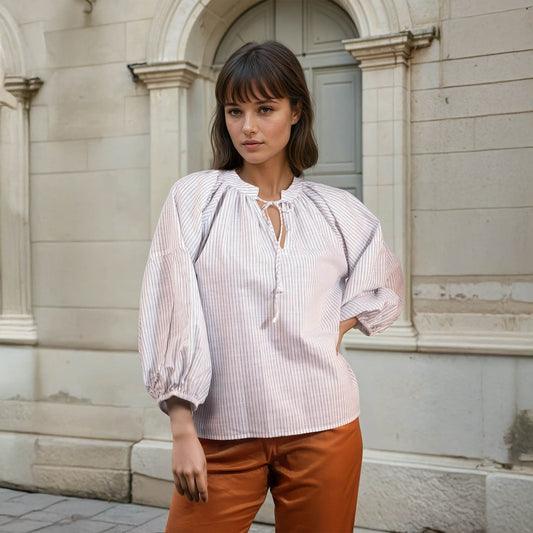 Blouse Bohème à rayures | Akola-3