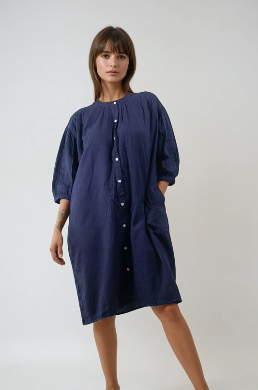 Robe Ample en Coton Marine | Gali