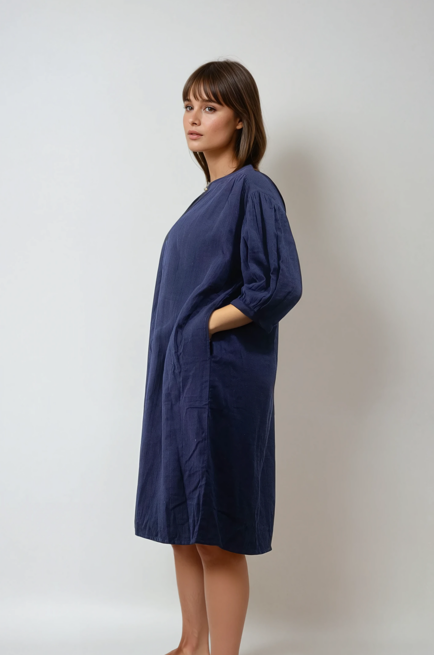 Robe Ample en Coton Marine | Gali