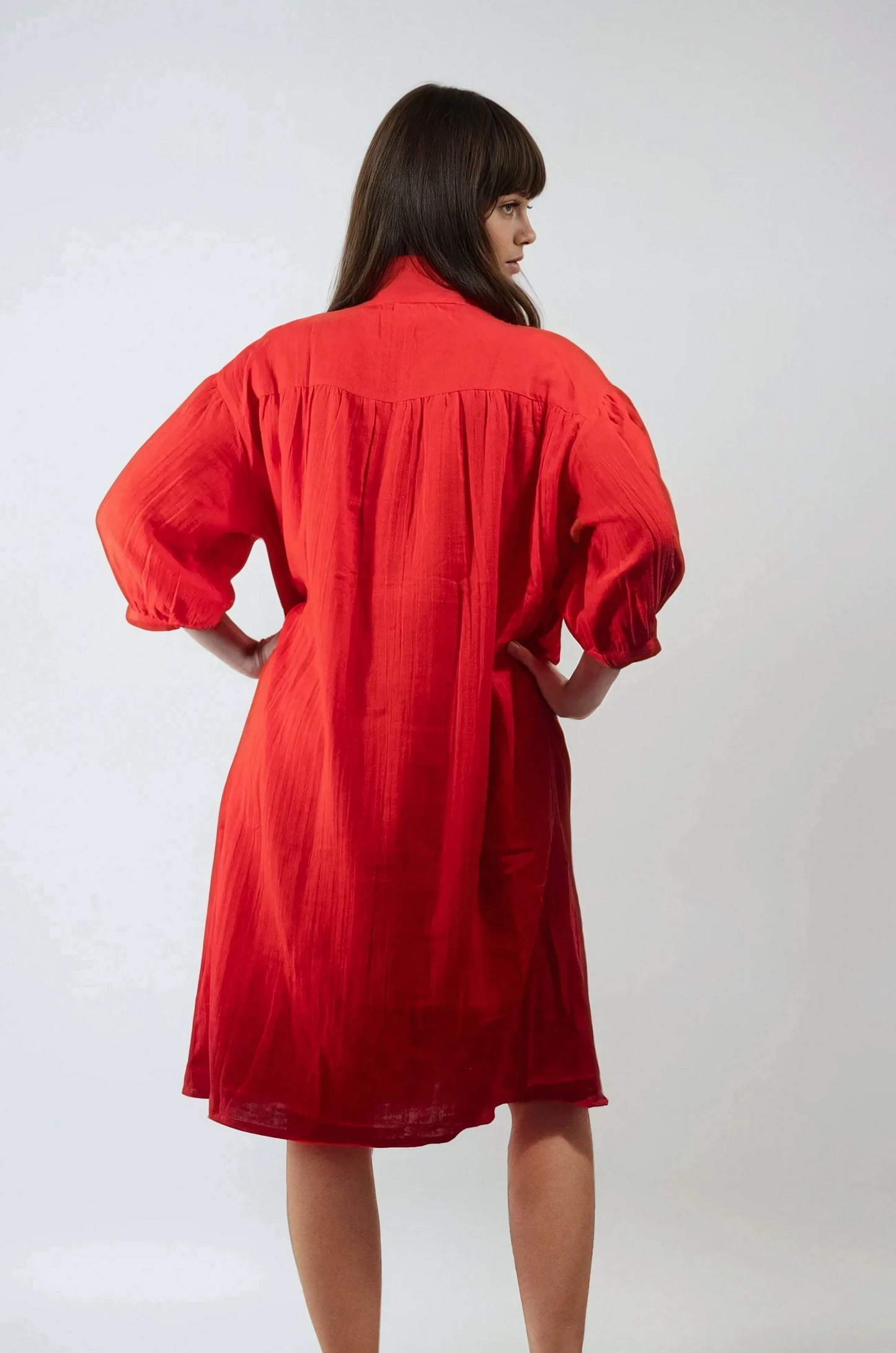 Robe Ample en Coton Rouge | Gali